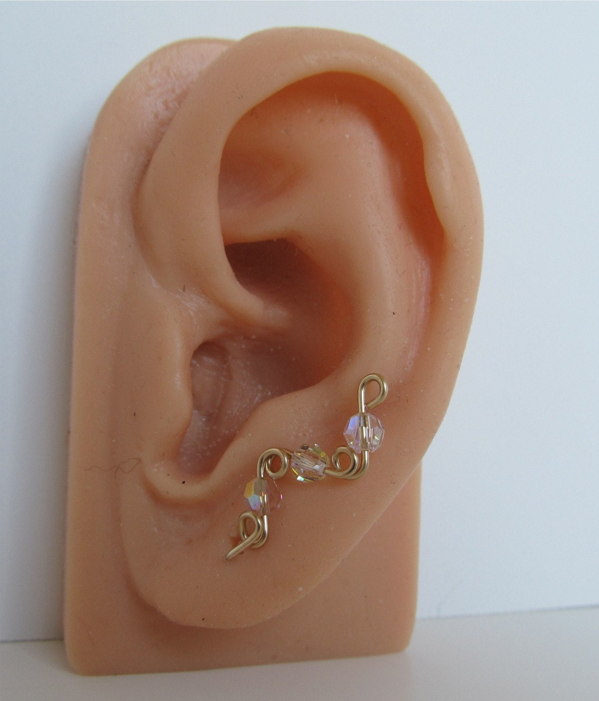 Gold Filled Ear Pins Swarovski AB Crystals by RazzleDazzleMe