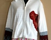 Upcycled Lucky Dragon sweater hoodie