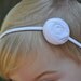 PURE WHITE-- Shabby Chic--Rolled Fabric Rosette Flower Headband-- Perfect for Baptisms/Christenings, Photography Prop
