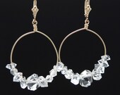 Manifest Abundance earrings (Herkimer Diamonds, 14K Gold Filled handmade loops, 14k Gold Filled lever backs)