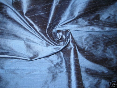Rich Blue 100% dupioni silk fabric yardage By the Yard 45" wide