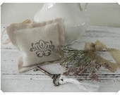 Lavender Sachet with French Scroll Stamp