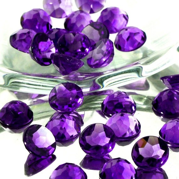 Amethyst (African) Rose Cut Cabochon 8mm Round - 1 cab