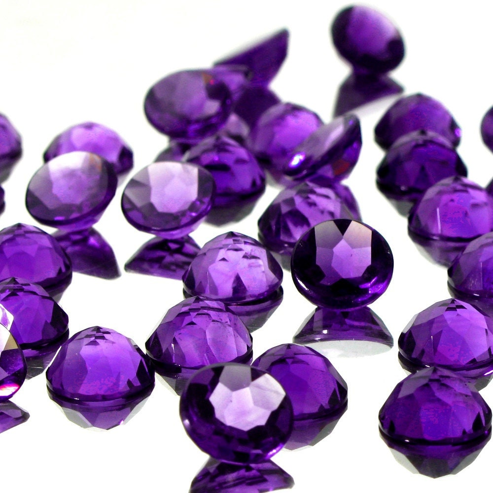 Amethyst (African) Rose Cut Cabochon 8mm Round - 1 cab