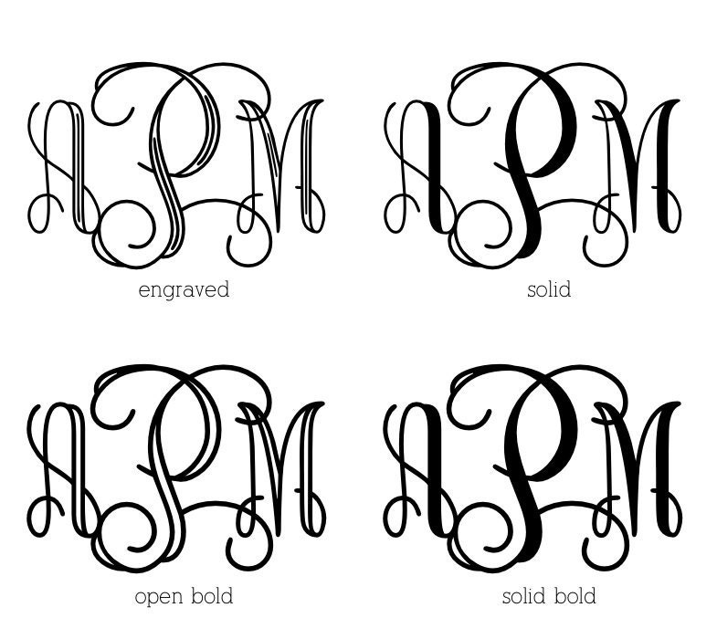 Custom vine monogram wooden hand stamp - 10 to 14 day turnaround timeframe