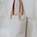 Leathinity - Blank Original / Black Canvas Tote Bag w/ Genuine Leather Handles - Eco Friendly
