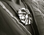 Fiercely Feminine silver necklace with chalcedony by Cari-Jane Hakes hybrid handmade from the 'leaves' series