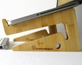 handy 3cm thick bamboo wood puzzle-shaped laptopstand