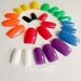 Crayon Nail Art in Rainbow Colors fingernails acrylic tips fake nails design simple made with tree nail blanks