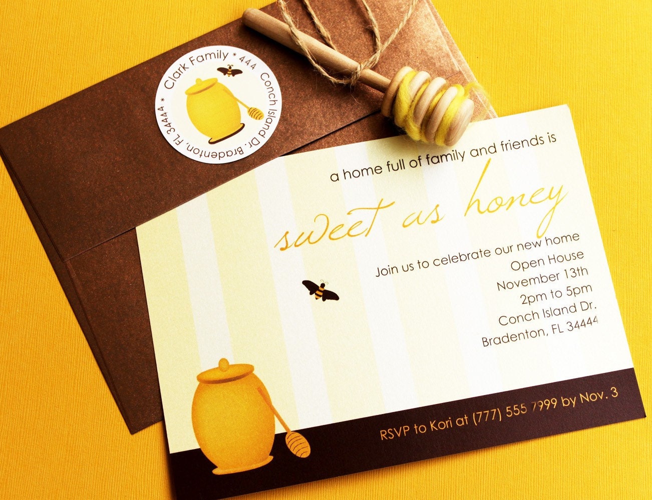 Sweet as Honey - Bumble Bee Printable Editable Invitation Il_170x135
