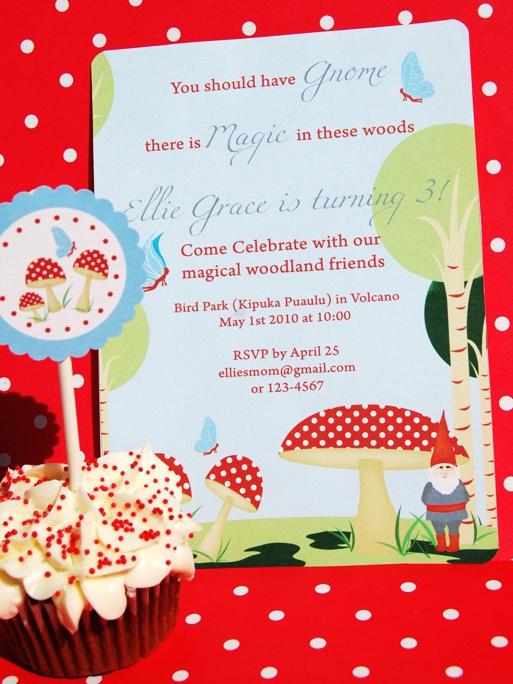Woodland Magic - Gnomes and Toadstools - Printable Invitation Il_570xn