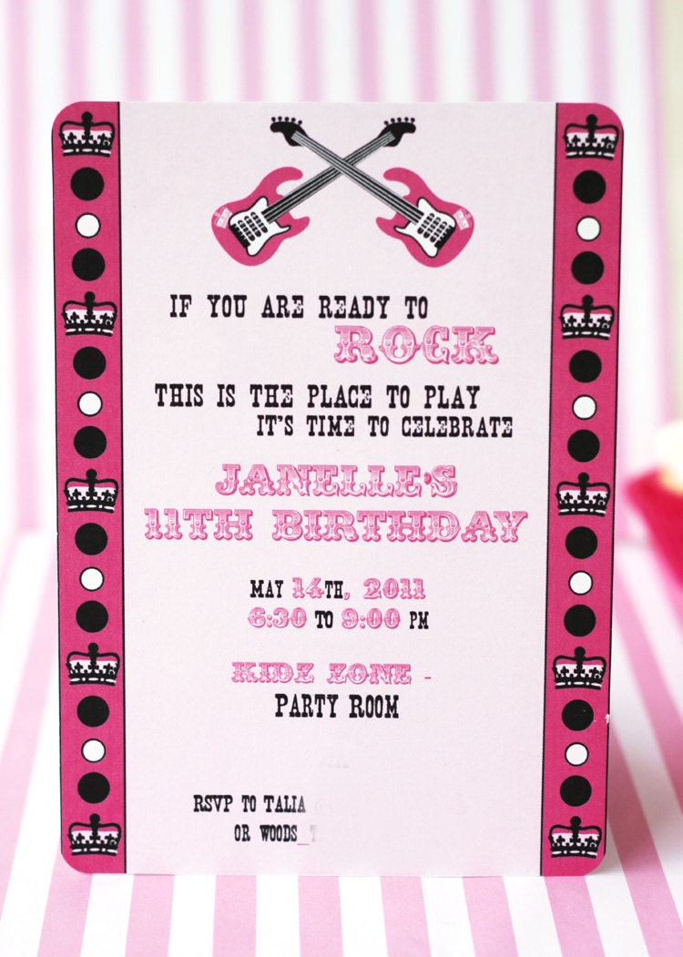 Rock Star Printable Party Invitation Il_570xn