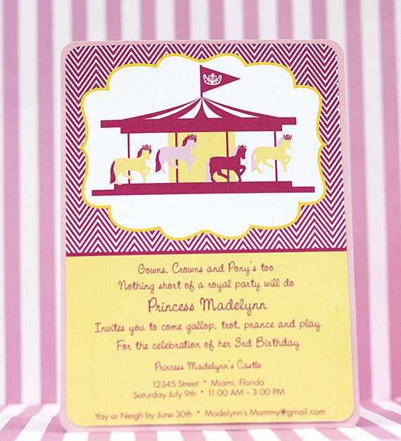 Carousel Printable Party Invite Il_570xn