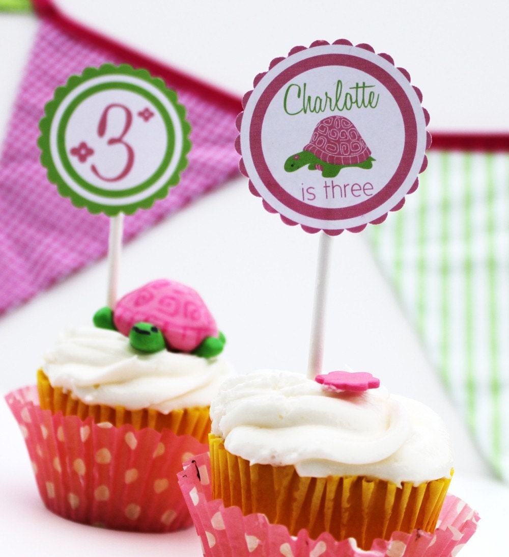 Preppy Turtle Printable Circles