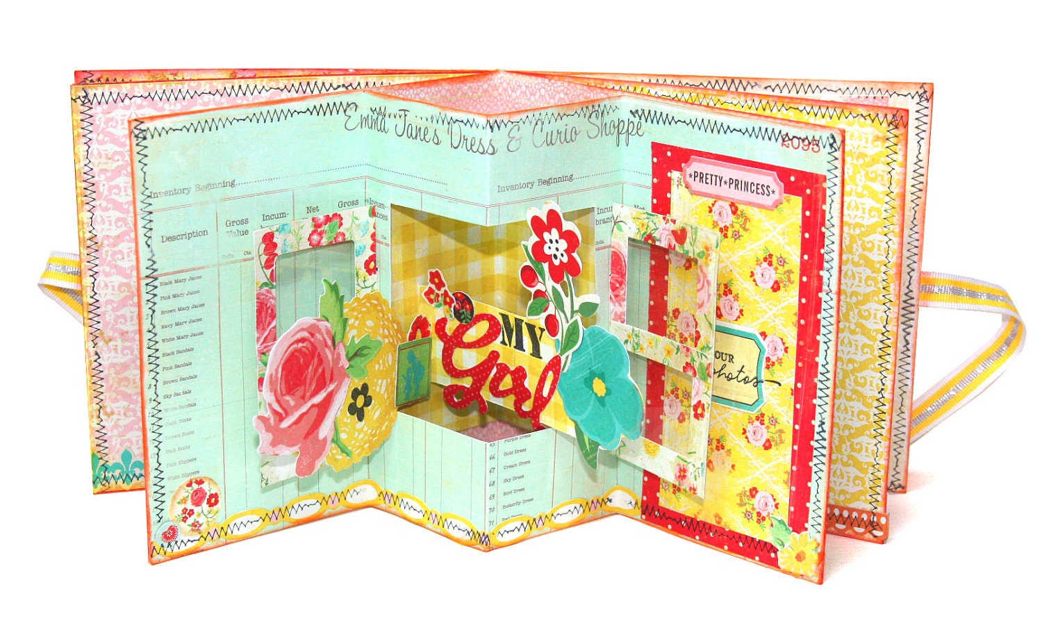 Crate Paper pink and green pop up book class / tutorial