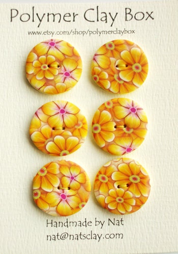 Millifiori polymer clay buttons