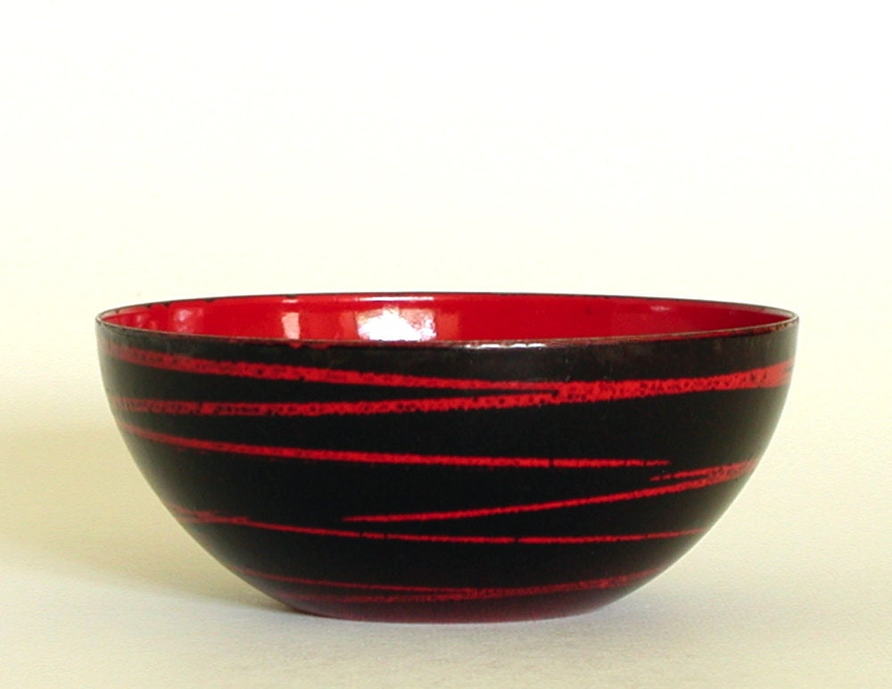 Cathrineholm Saturn Bowl Red Enamel Mid Century Norway