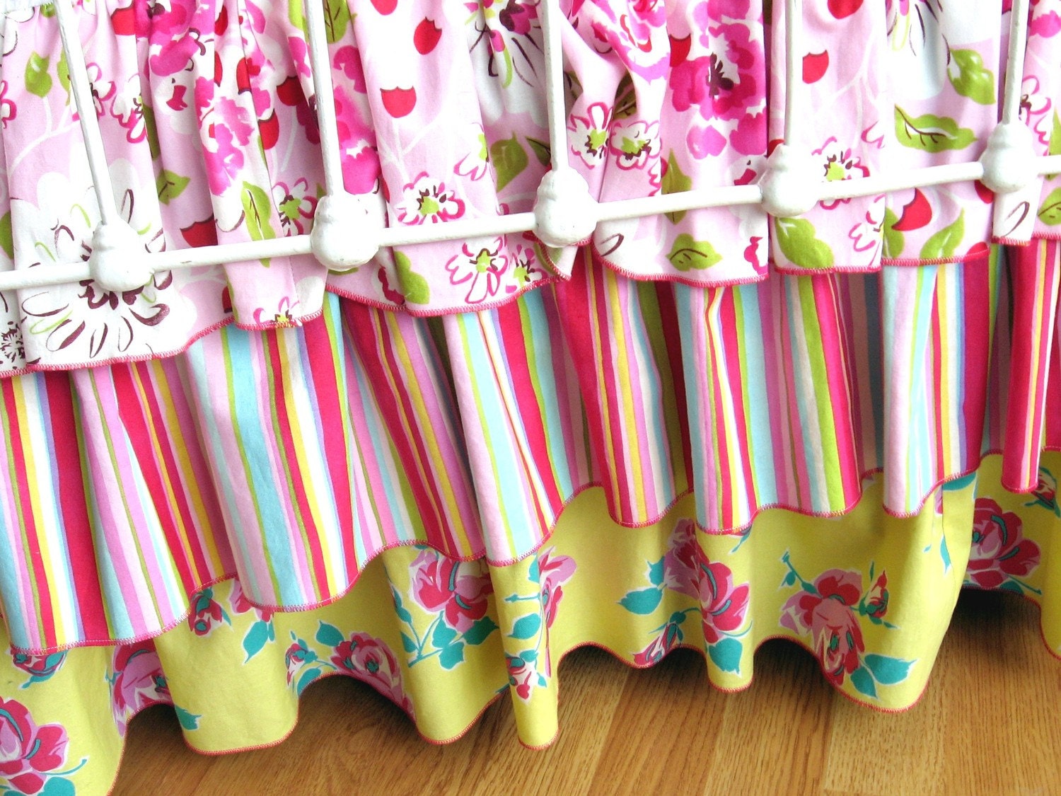 Tea Garden Ruffled Custom Boutique Crib Bedding Set