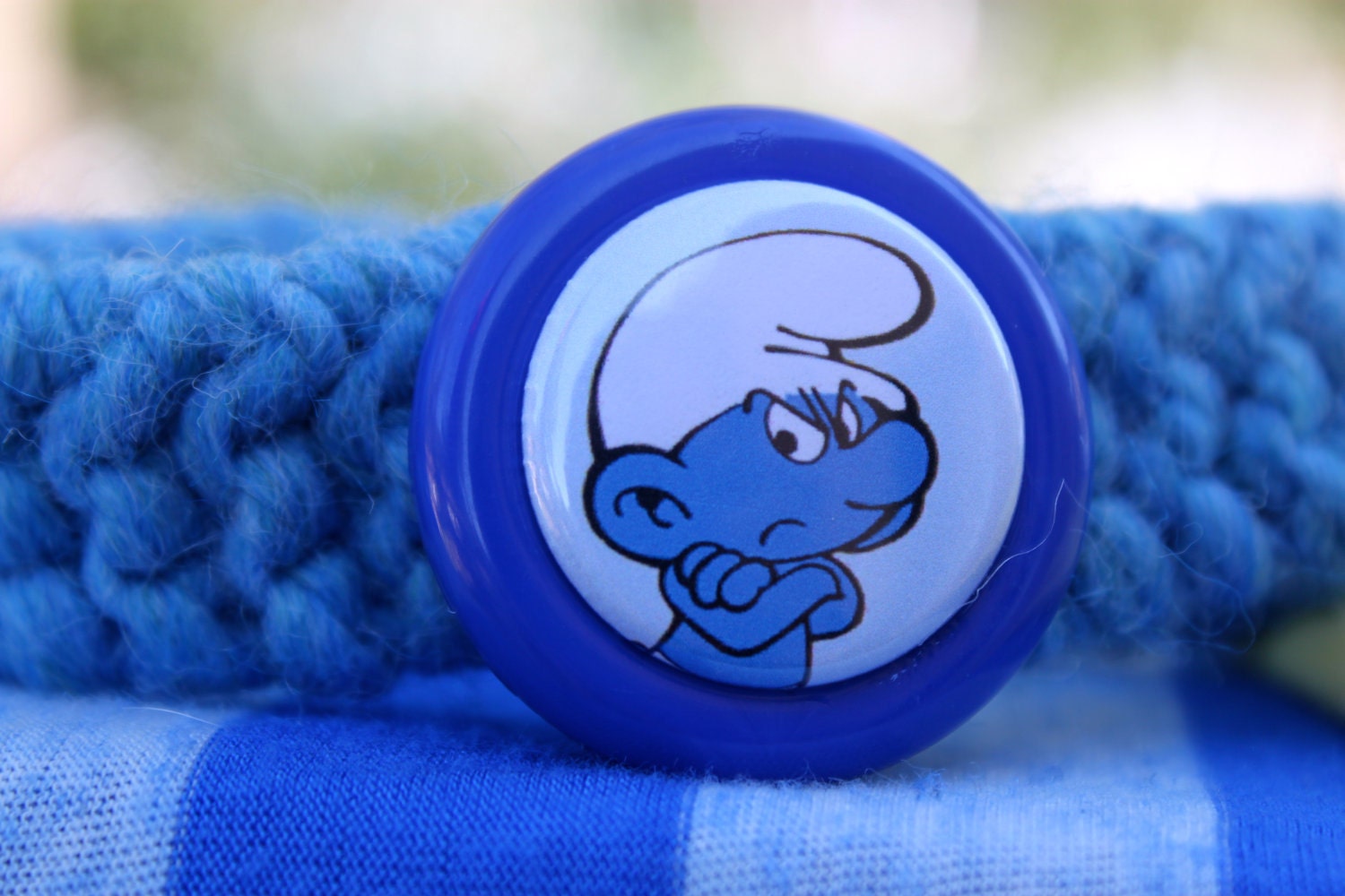 Grouchy Smurf Kitty Collar