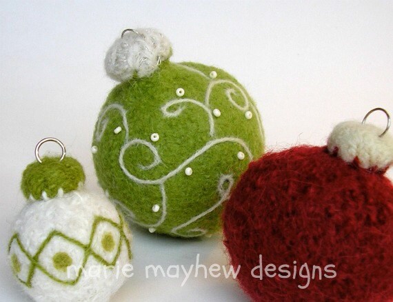 PATTERN-BOOKLET. A Knit & Felt Wool Holiday Ornaments Pattern