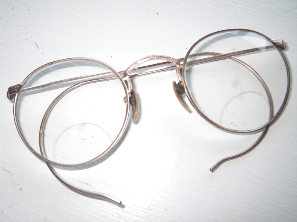 Vintage 1930s Fulvue Eyeglasses Wire Rimmed Rim 12k By