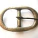 Heavy Cast Brass Oval Belt Buckle for Snap Belt Strap - 1 3/8 Inch Wide