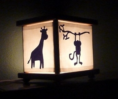 Monkey Jungle Lamp Lantern Nightlight Night Light Giraffe Elephant Monkey Hippo