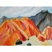 original landscape painting, Pedernal Patterns, New Mexico, watercolor on paper