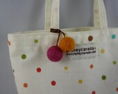 felt ball polka dot mini bag cute cotton fabric bag