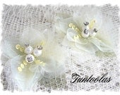 Tasha - 3 inch Organza Flower Baby Maize Set of 2