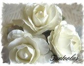 Paper Roses 1 1/4 inch White Set of 6