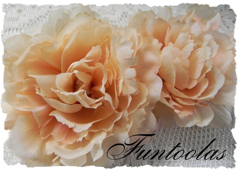 Penelope - 4 1/2 inch Peony Silk Flower Ivory Cream Set of 2
