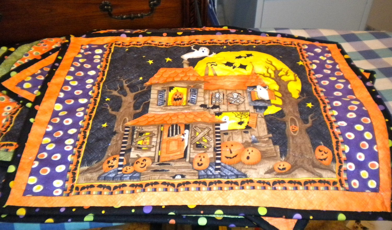 Set of 4 Quilted Halloween Place mats