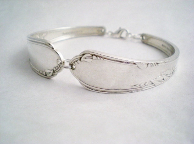 Spoon Bracelet, Silverware Jewelry, Spoon Jewelry, Silverware Bracelet, Silver Anniversary, Bridesmaids Gift - HEATHER 1936