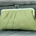 Precious Pleat Kisslock Clutch- Pistachio