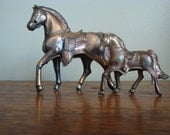 Horse Figurines Carnival Copper Bronze  Vintage - thefarmerswifect