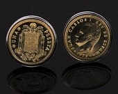 Spain 1 Pesata Cufflinks