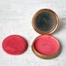 Art Deco - 1930s Primitive Cara Nome Brass Blush Compact - Bright Red