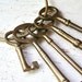 Collection of LARGE Vintage Brass Skeleton Keys