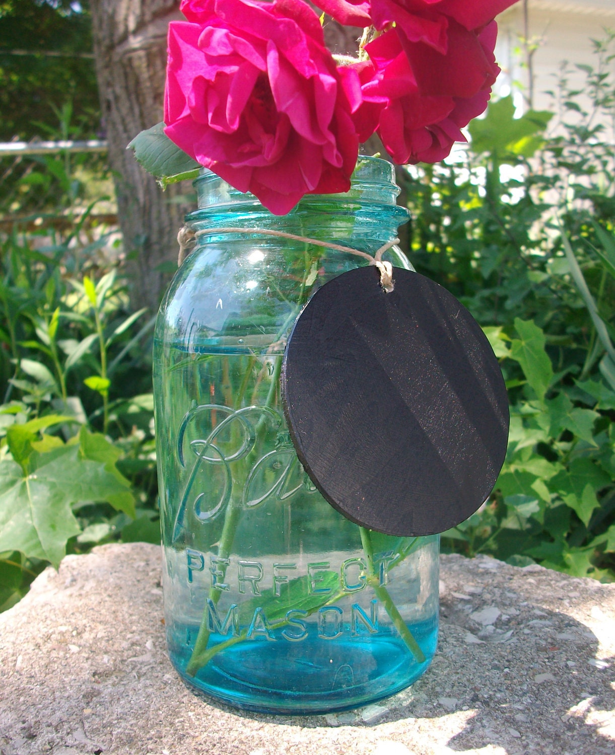10 Wood Chalkboard Labels Tags for Vintage Mason Jar & Vase Centerpieces
