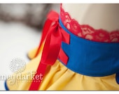Snow White inspired Dress Up Costume Apron, Half Apron style...Made to order