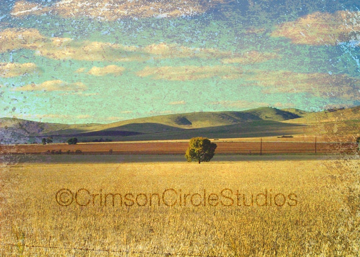 Photo print, rural SA, color enhanced landscape - 5x7- Far Horizons 1