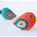 bright bird pins - felt brooches - embroidered bird