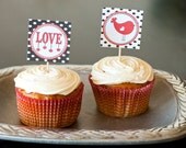 Little Birdie Love DIY Printable Cupcake toppers