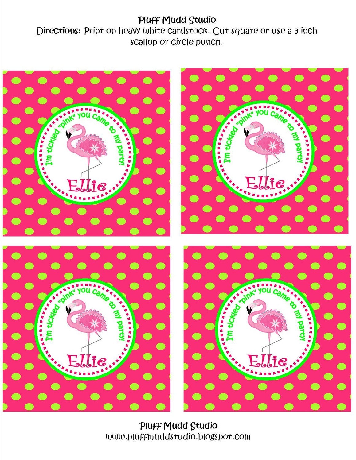 Flamingo DIY Printable Party Circles