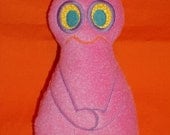 Handmade Stuffed Bright Pink Knot head Monster - Fleece, Child Friendly - Free shipping
