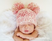 Baby Pom Pom Hat in Shades of Pink OR Choose Any Color, Photography Prop