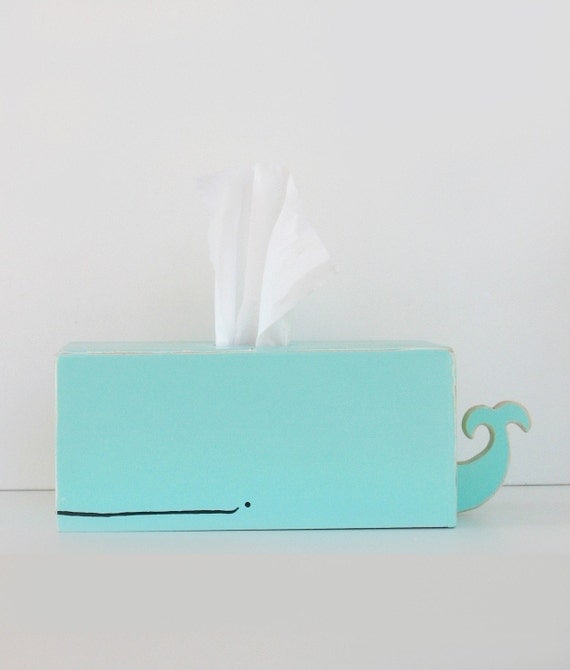 Whale Tissue Holder - Light Blue - SHIPS September 16th