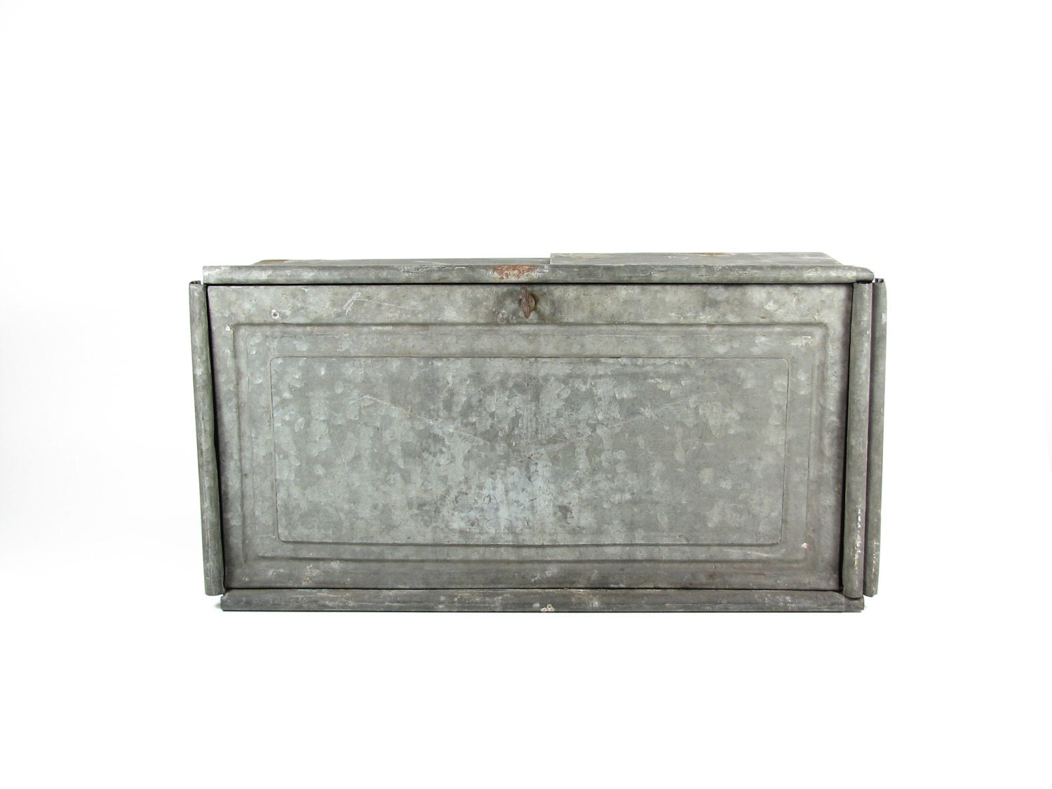 Vintage Metal Box Bread Box Storage Window Refrigerator