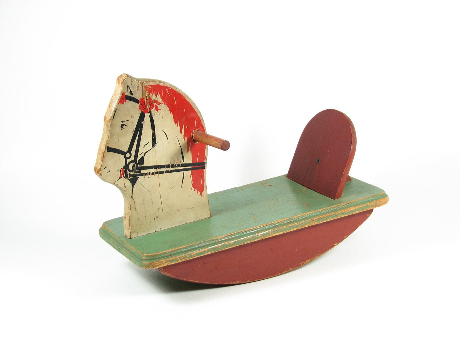 Vintage Wood Rocking Horse Toy Child Rocker Furniture